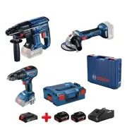 Bosch GBH 180-LI Kırıcı Delici + GWS 180-LI Taşlama + GSB 18V-50 Matkap