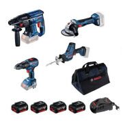 Bosch GBH 180-LI + GWS 180-LI + GSR 18V-50 + GSA 18V-LI