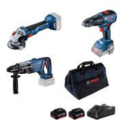 Bosch GBH 18V-28 DC Kırıcı Delici + GWS 18V-10 Taşlama + GSB 18V-50 Matkap