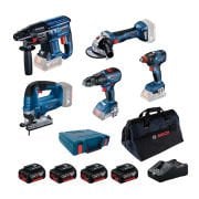 Bosch GBH 180-LI + GWS 180-LI + GSB 18V-50 + GDX 18V-200 + GST 185-LI