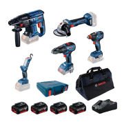 Bosch GBH 180-LI + GWS 180-LI + GSR 18V-50 + GDX 18V-200 + GLI 18V-300