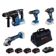 Bosch GBH 187-LI + GWS 18V-10 + GSB 185-LI + GDX 18V-200