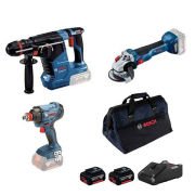 Bosch GBH 187-LI + GWS 18V-10 + GDX 180-LI