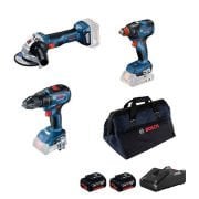 Bosch GWS 180-LI Taşlama + GSR 18V-50 Vidalama + GDX 18V-200 Somun Sıkma