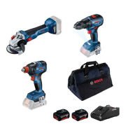 Bosch GWS 18V-10 Taşlama + GSR 18V-50 Vidalama + GDX 18V-200 Somun Sıkma