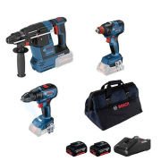 Bosch GBH 18V-26 Kırıcı Delici + GSR 18V-50 Vidalama + GDX 18V-200 Somun Sıkma