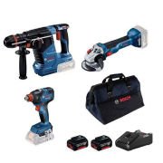 Bosch GBH 187-LI + GWS 18V-10 + GDX 18V-200