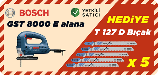 GST 8000 E alana 5 adet T 127 D Bıçak HEDİYE