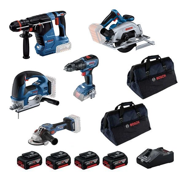 Bosch GBH 187-LI + GWS 18V-15 SC + GSB 18V-50 + GKS 185-LI + GST 18V-155 BC