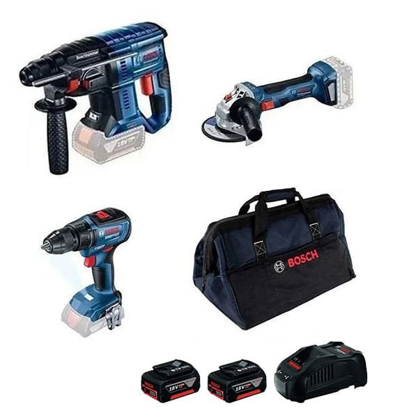 Bosch GBH 180-LI Kırıcı Delici + GWS 180-LI Taşlama + GSR 18V-50 Vidalama