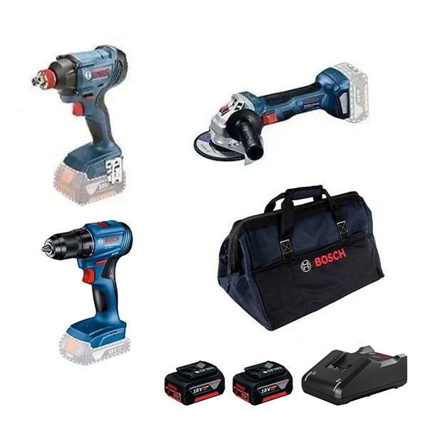 Bosch GSR 185-LI + GDX 180-LI + GWS 180-LI