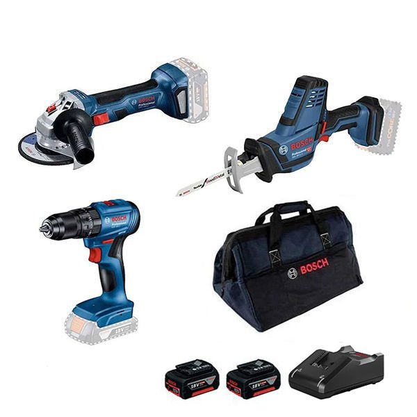 Bosch GWS 180-LI + GSA 18V-LI + GSB 185-LI