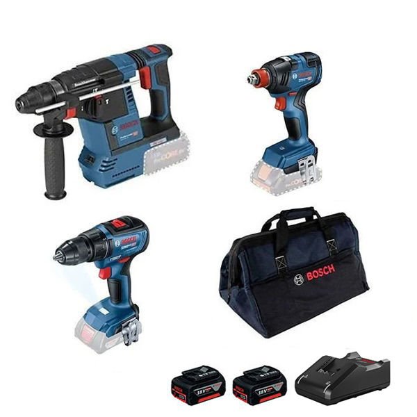 Bosch GBH 18V-28 C + GSR 18V-50 + GDX 18V-200