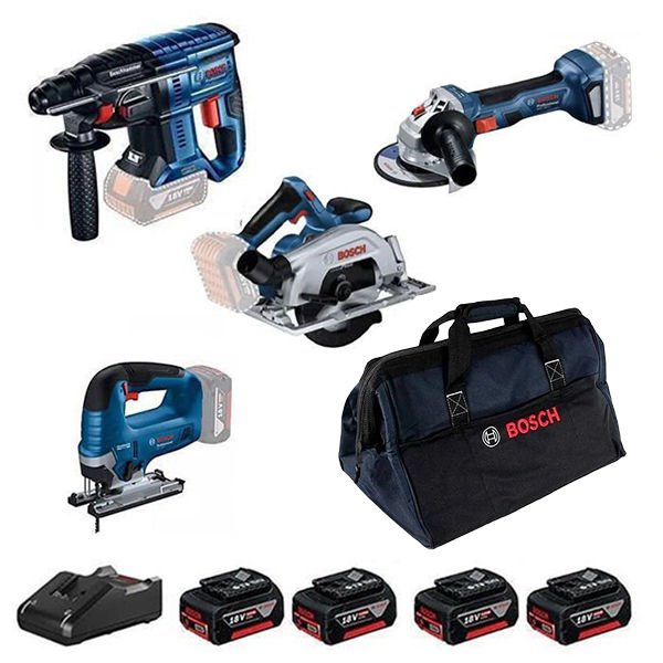 Bosch GBH 180-LI + GWS 180-LI + GKS 185-LI + GST 185-LI